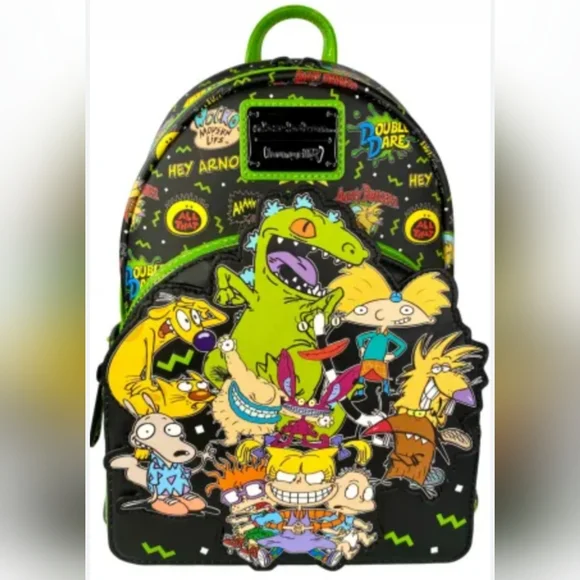 Loungefly 90's Nickelodeon Characters Mini Backpack NWT - Picture 1 of 7